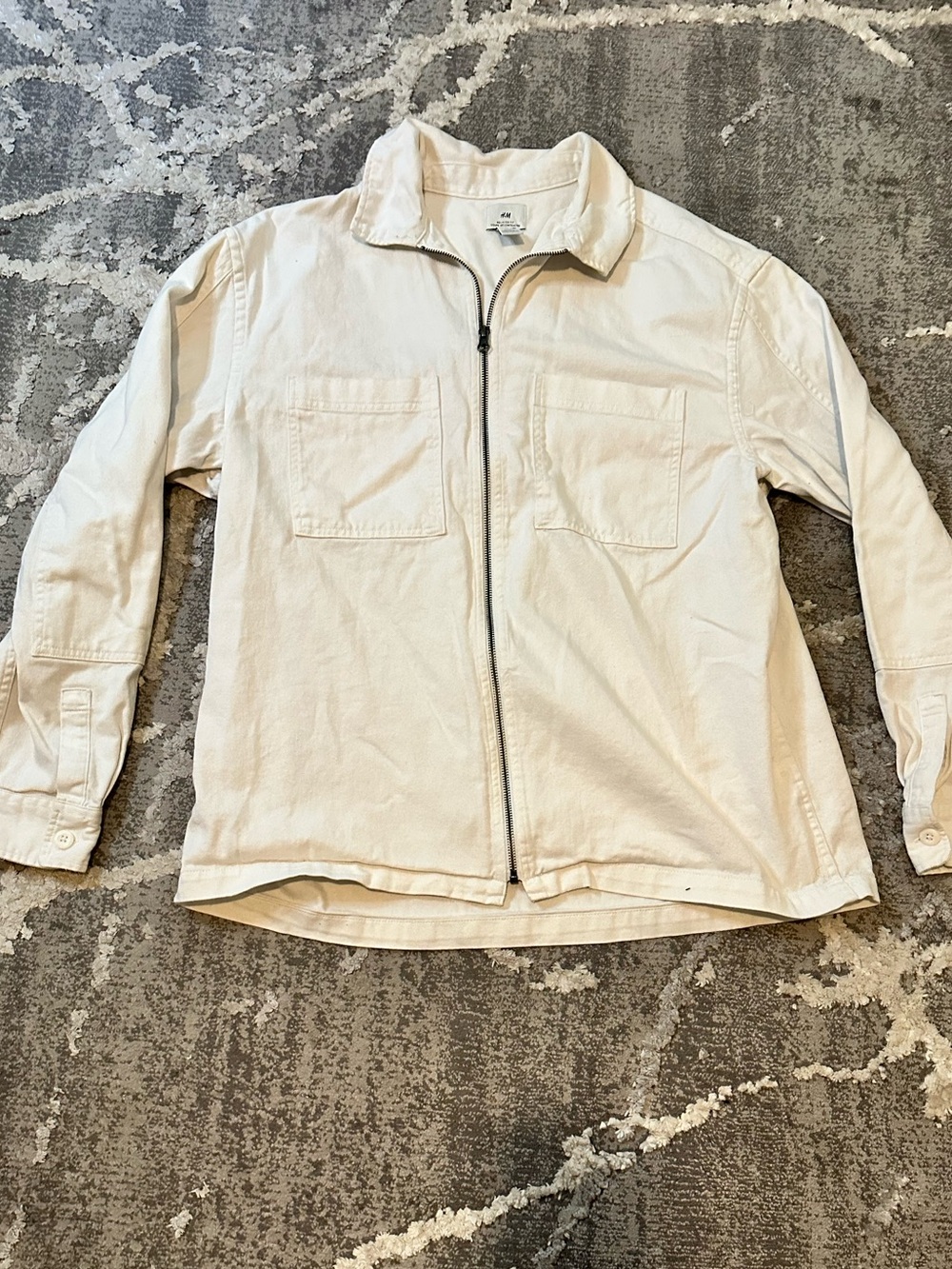 H&M White Zip-Up Jacket